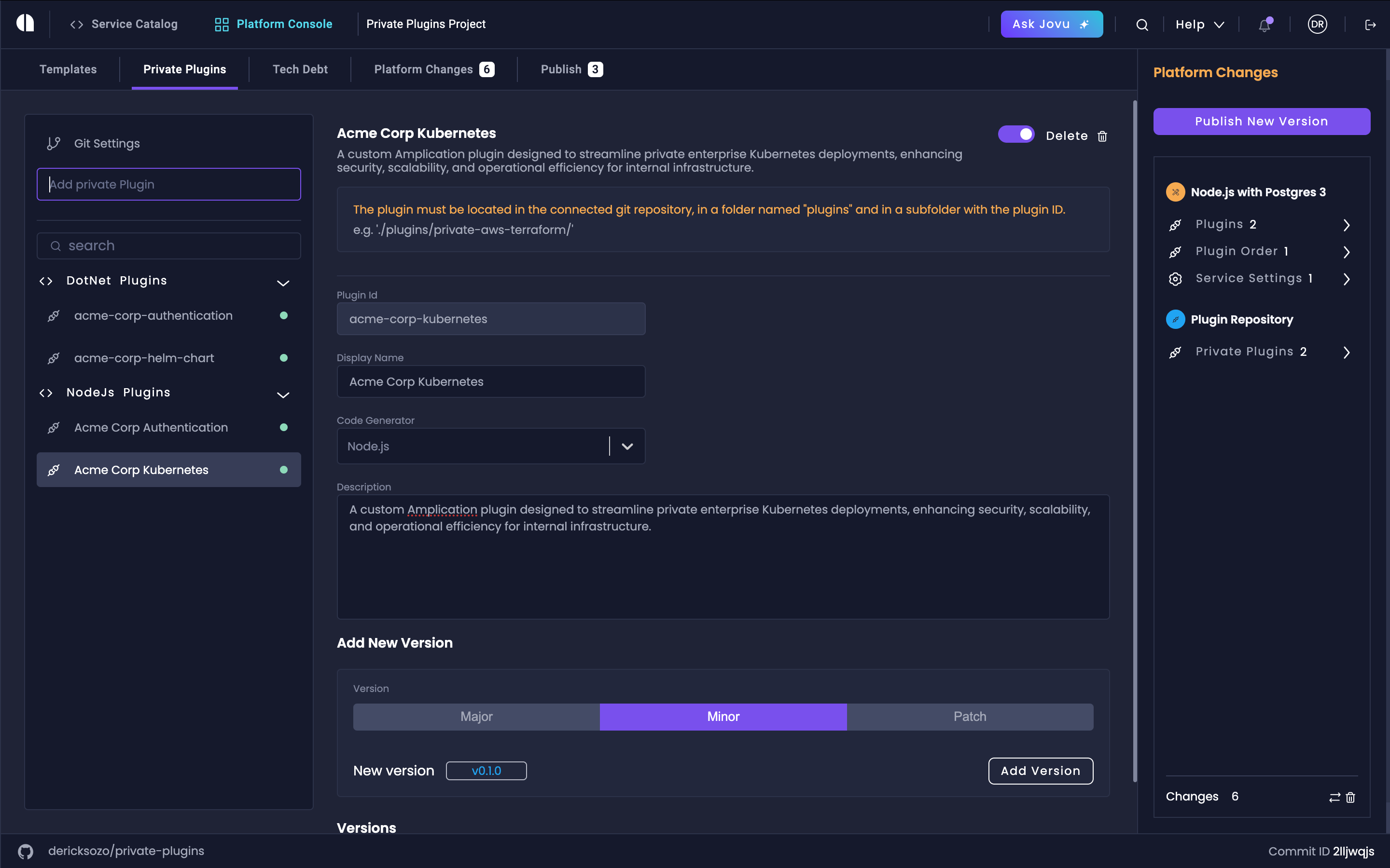 Publish Your Platform Console Changes