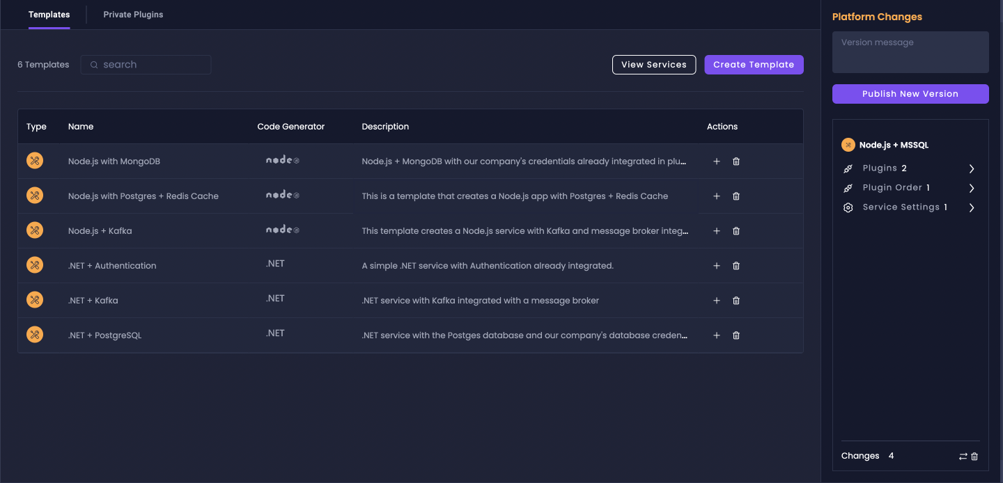 Amplication Platform Console