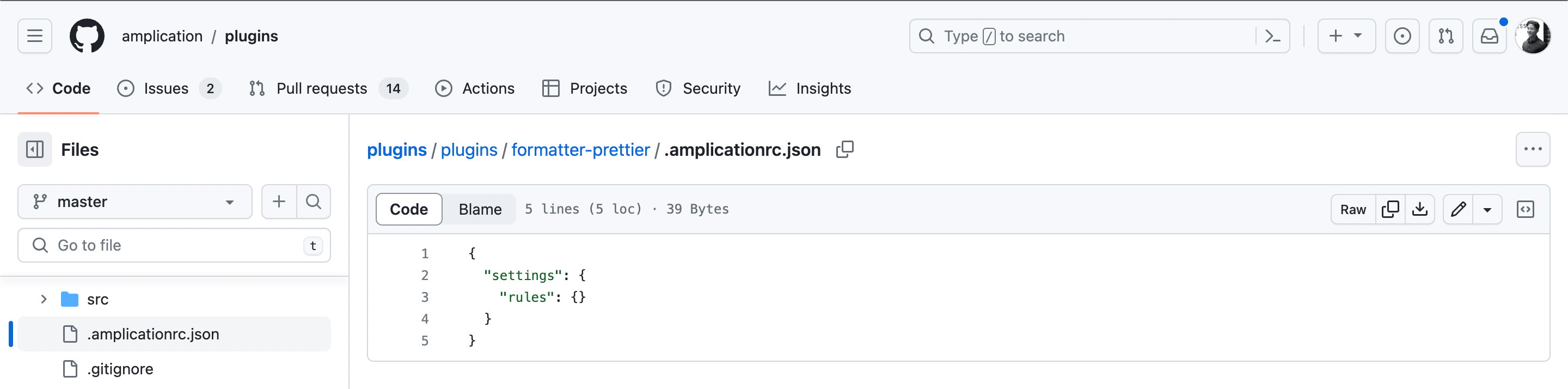 Prettier GitHub amplicationrc.json settings