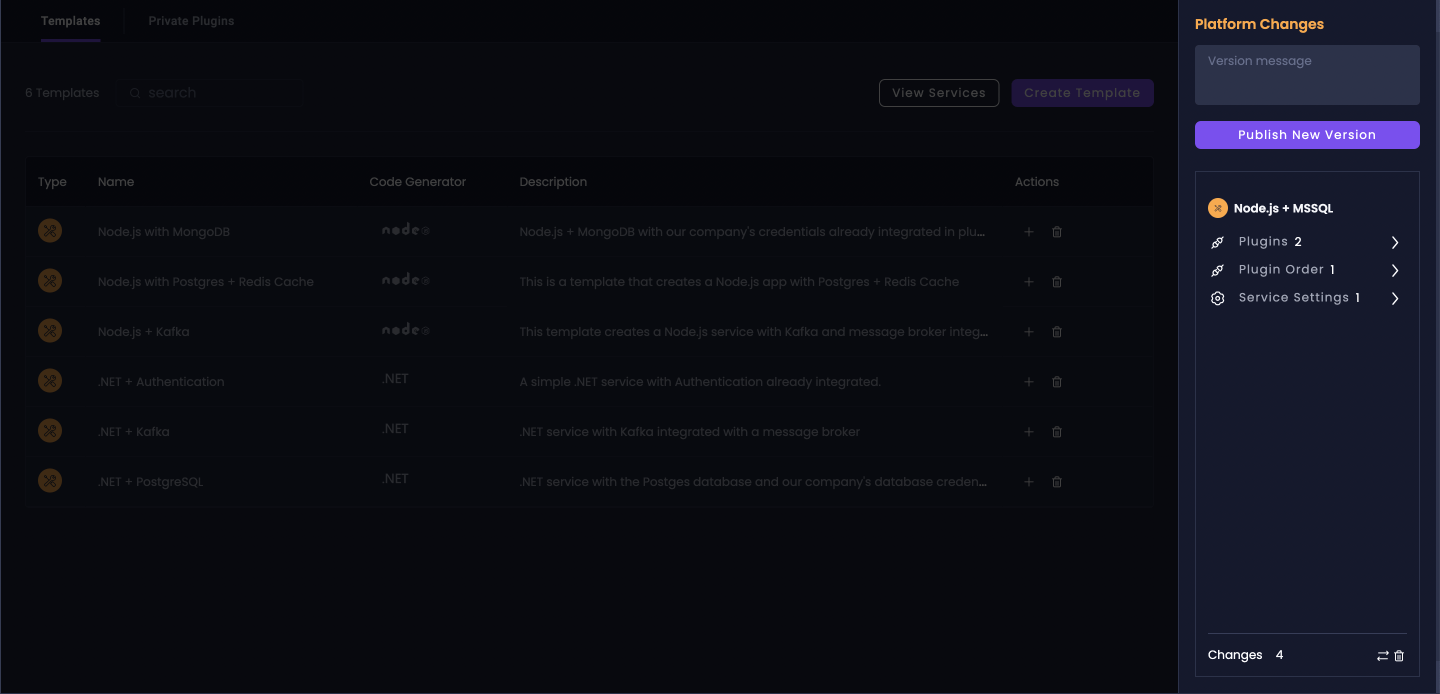 Amplication Create Services From Template